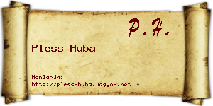 Pless Huba névjegykártya