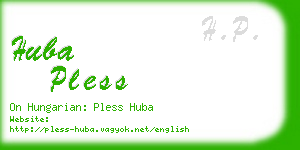 huba pless business card